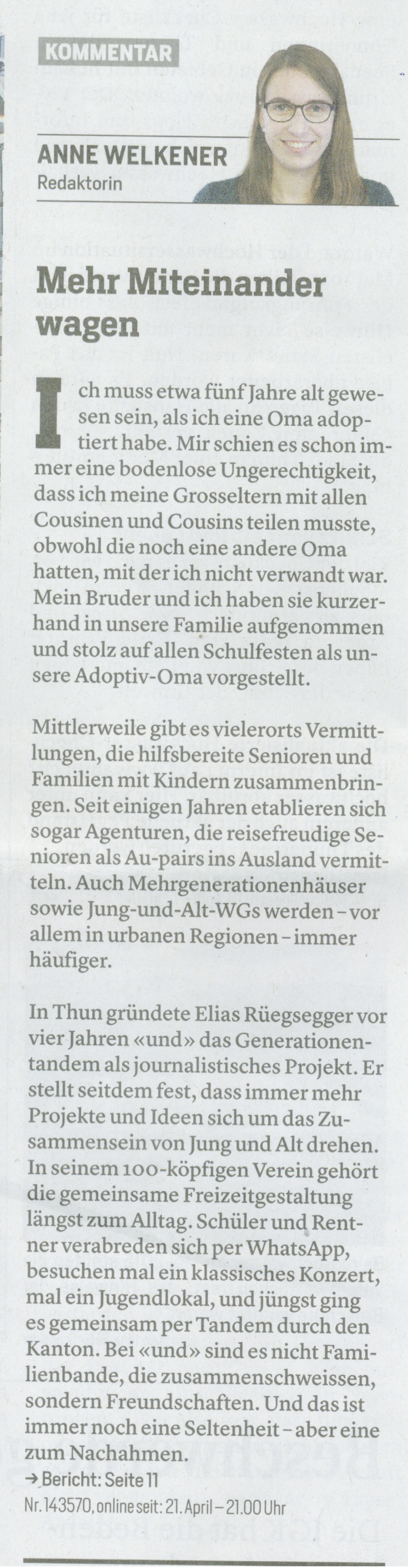 16 04 22 Kommentar Jungfrauzeitung