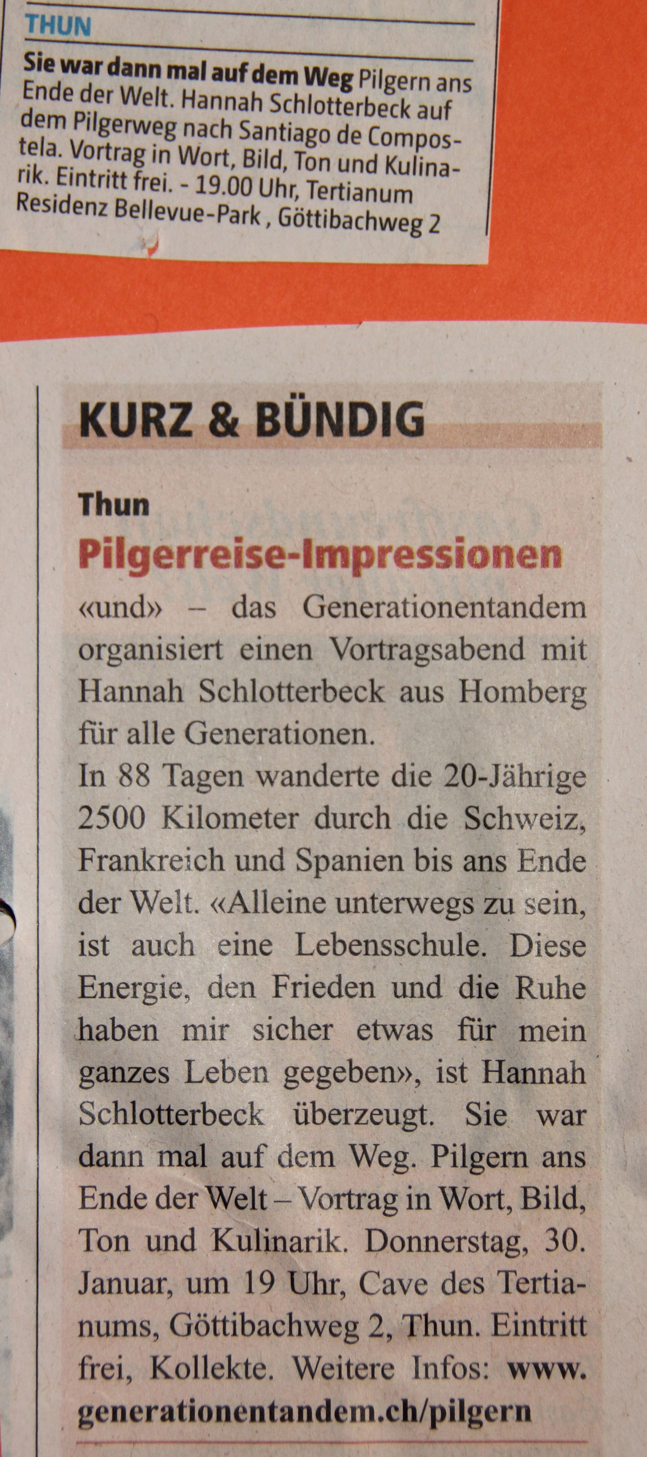 Pilgerevent mit Hannah