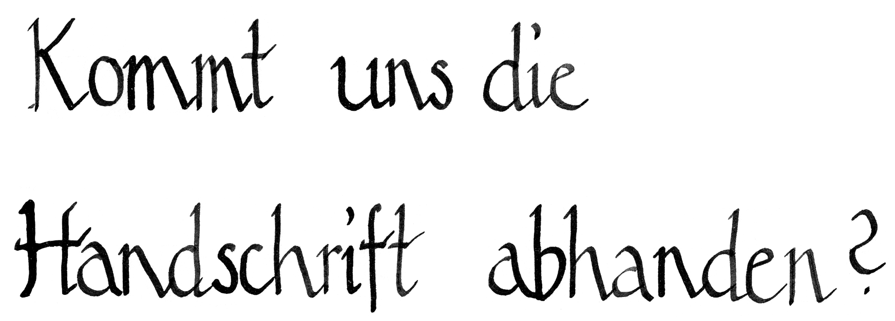 Wie halten es Jung und Alt mit der Handschrift?